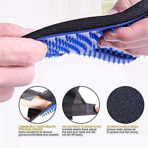 Pet Grooming Glove Gentle Deshedding Brush Glove - 1 Pair