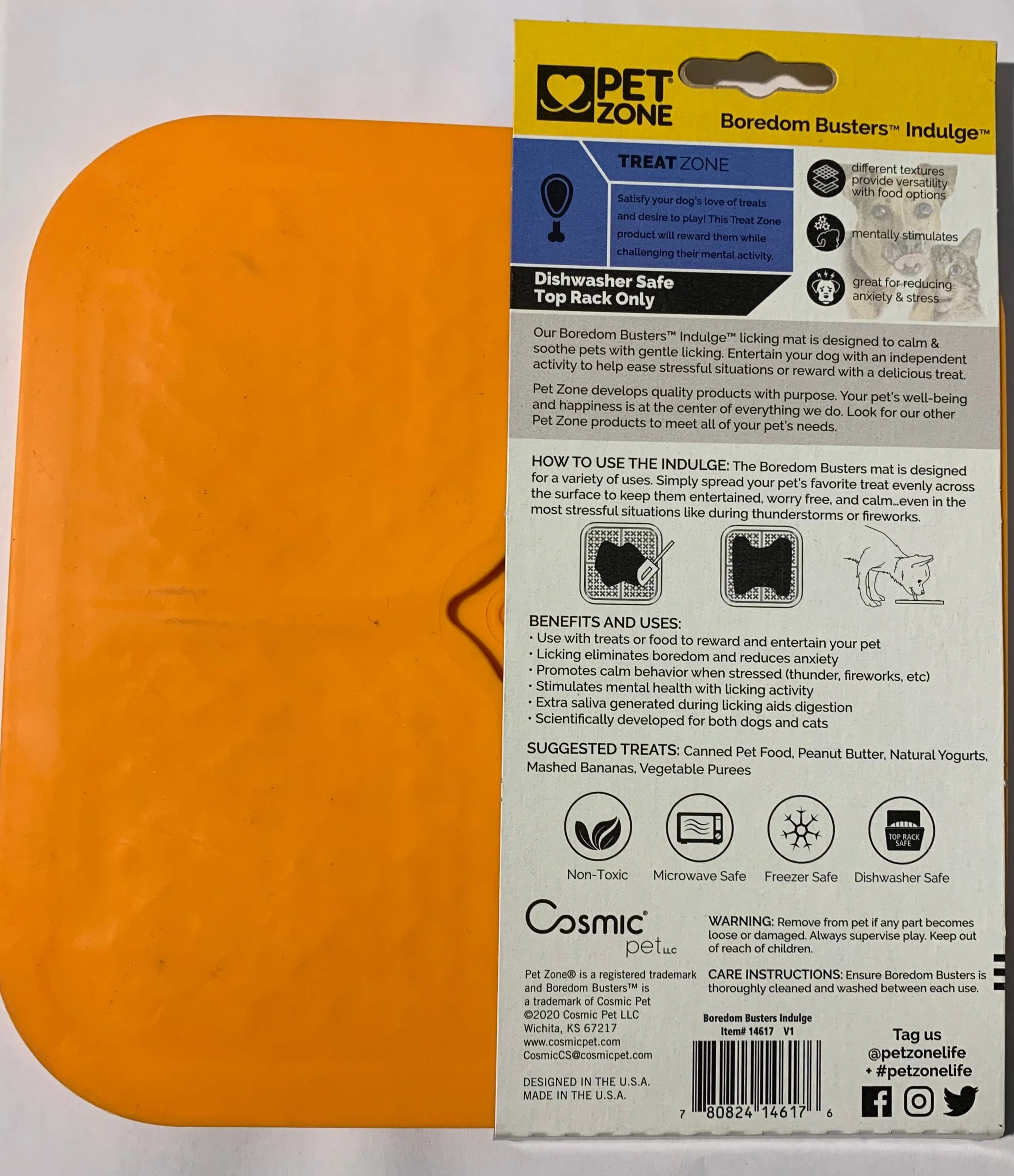 Pet Zone Boredom Busters Indulge Slow Feeder Licking Mat for Dogs & Cats