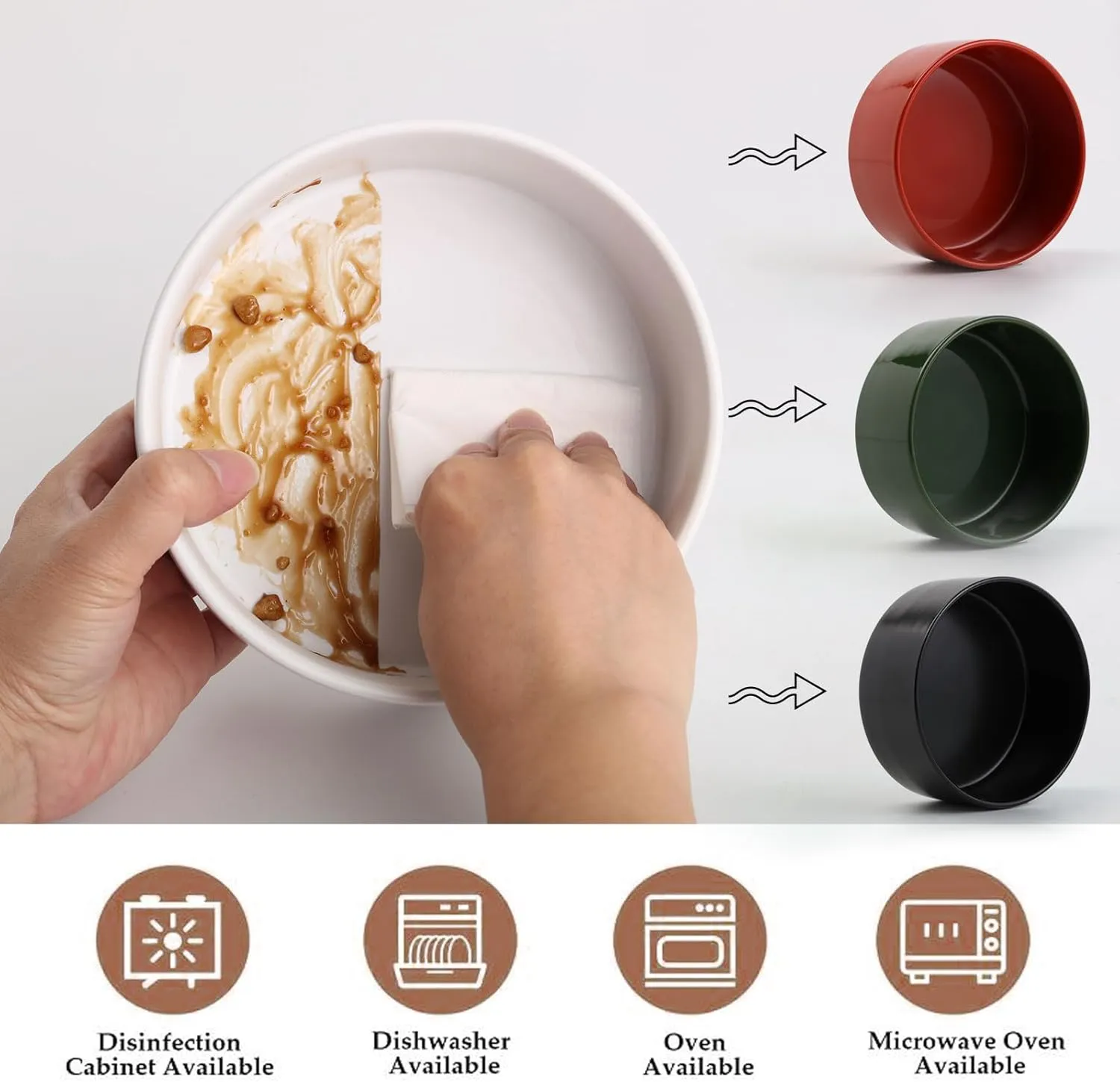 Petygooing Raised/Elevated Ceramic Dog Bowl with Stand for Small and Medium Size Breed,Non-Slip Pet Dish Set for Food Water Feeder for Cats & Puppy Dogs (28OZ/6.1 in) Rust Red