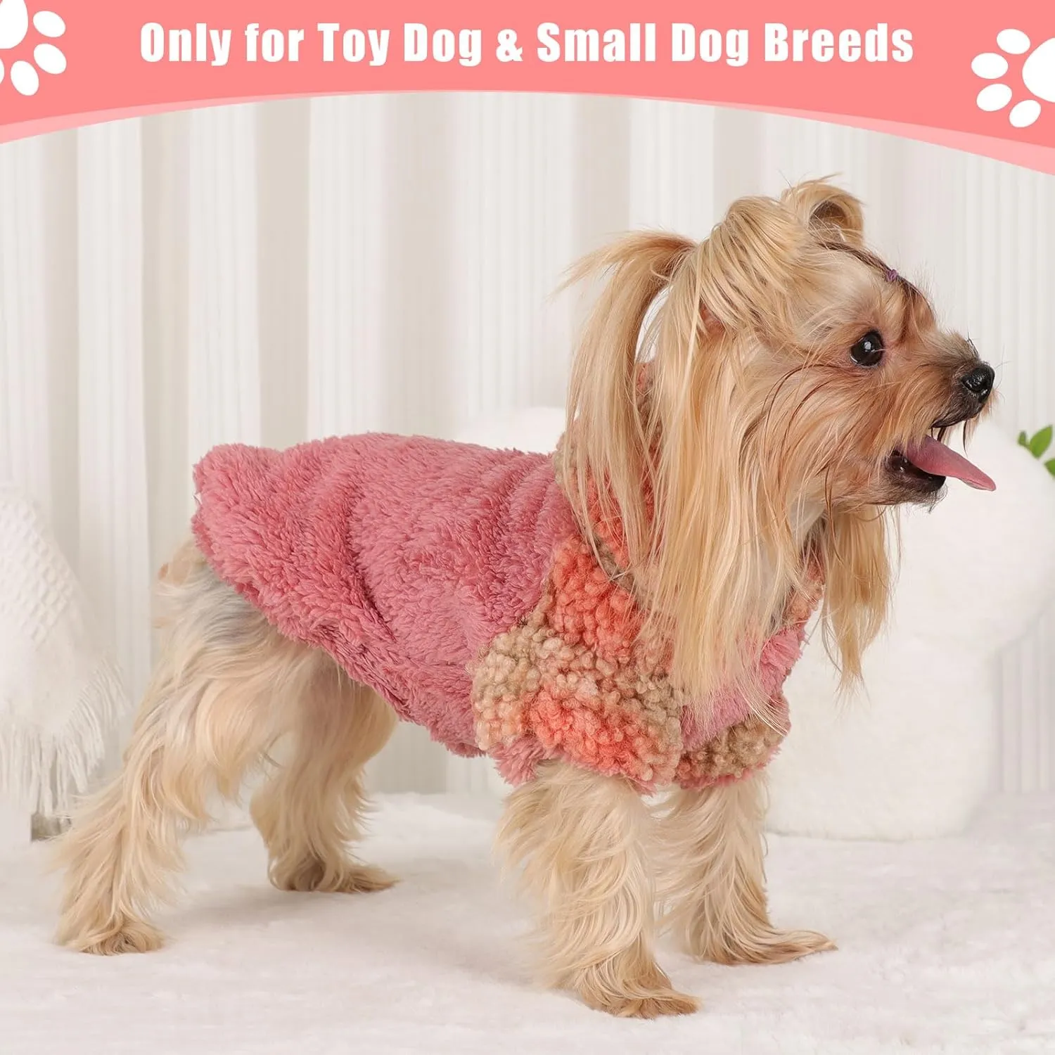 Plaid Dog Hoodie Dog Sweaters for Small Dogs Male Winter Warm Extra Small Puppy Sweater for Chihuahua Teacup Yorkie Soft Fleece Clothes Girl Boy Tiny Outfits Pet Clothing, Red, XS