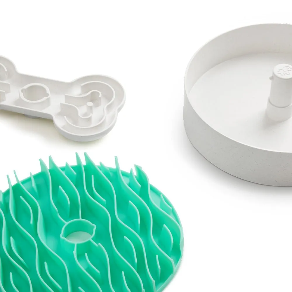 Puzzle Licker Maze Slow Feeder - Triple Texture Dog Bowl for Fun & Healthy Eating (Green)