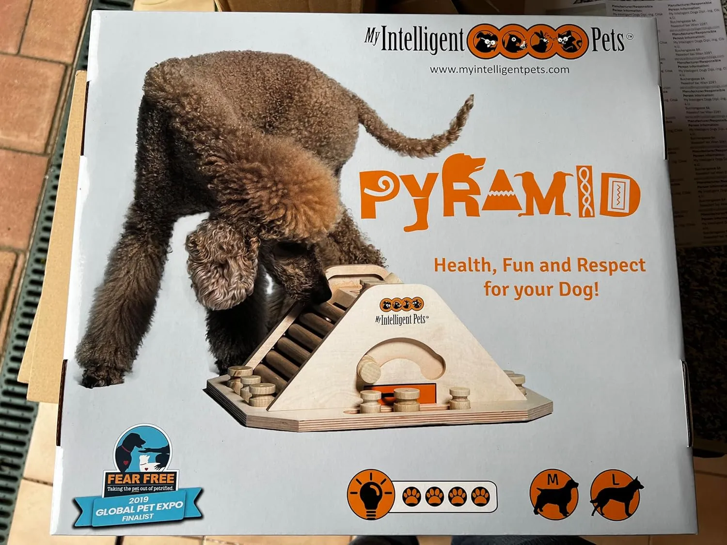 Pyramid - Interactive Wooden Puzzle Toy for Dogs, Treat-Dispensing Brain Game for Mental Stimulation, Boredom Buster for Smart and Active Pets