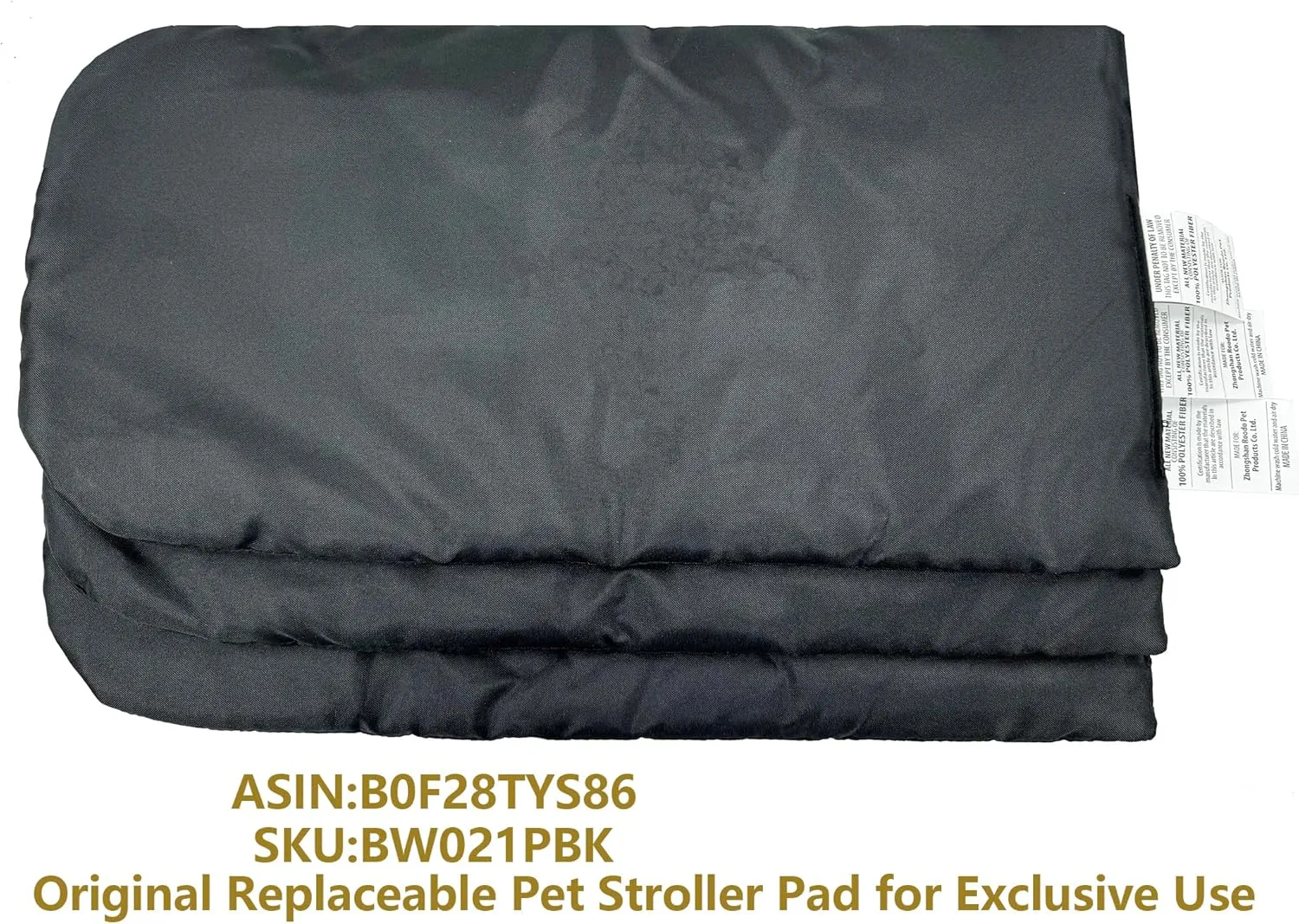 ROODO Original Replaceable Pet Stroller Pad for Exclusive Use Easy to Clean,Set of 3 pc(Black)