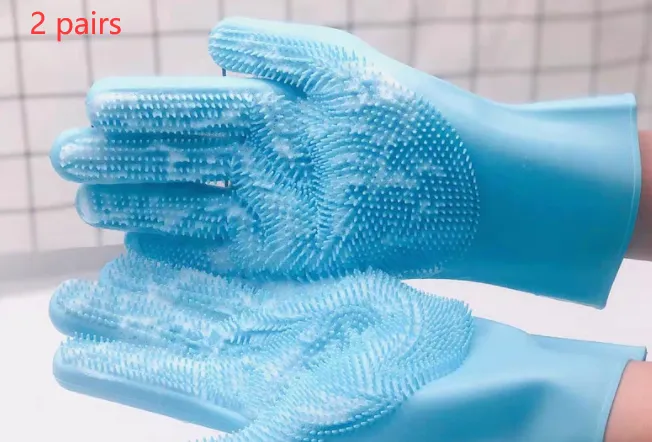 Silicone Dog Grooming Hair Comb Puppy Brush Glove Bath Cleaning Brushes Small Dog Cat Massage Pet Grooming Gloves | Brodtica.com