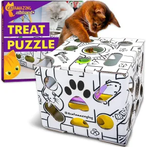 Sliders  Puzzle Toy for Indoor Cats  Treat Box Interactive Maze  Enrichment Feeder  Best Cat Toy Ever!