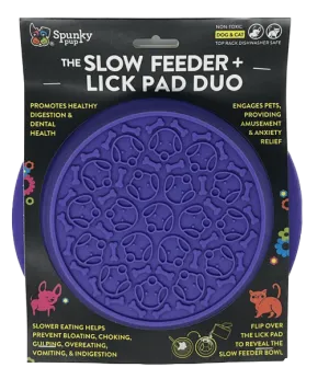 SPUNKY Pup Duo Slow Feeding Dog Bowl & Lick Pad Combo