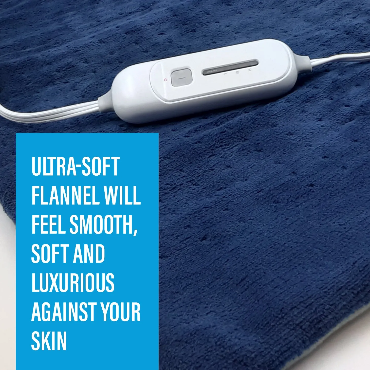 SUNAID Heating Pad for Pain Relief, Weighted Heating Therapy Pad Ultra Soft Touch, Multiple Temperature Options, Hot Heat Pads Auto Shut Off, Machine Washable, Fast-Heating, Moist Therapy (Navy)