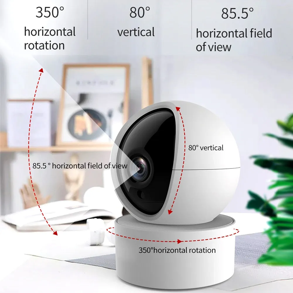 Tuya Smart 350° PTZ HD Camera 2MP Indoor color dome CCTV Camera with WiFi Home Security Alarm System Surveillance Cameras
