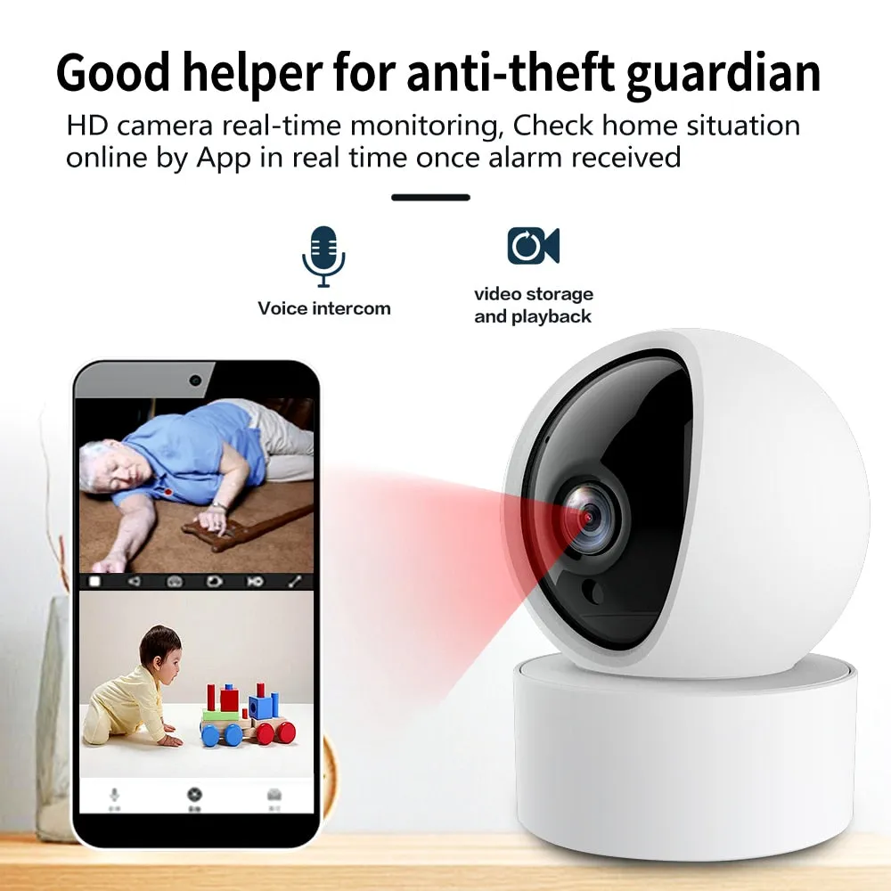 Tuya Smart 350° PTZ HD Camera 2MP Indoor color dome CCTV Camera with WiFi Home Security Alarm System Surveillance Cameras