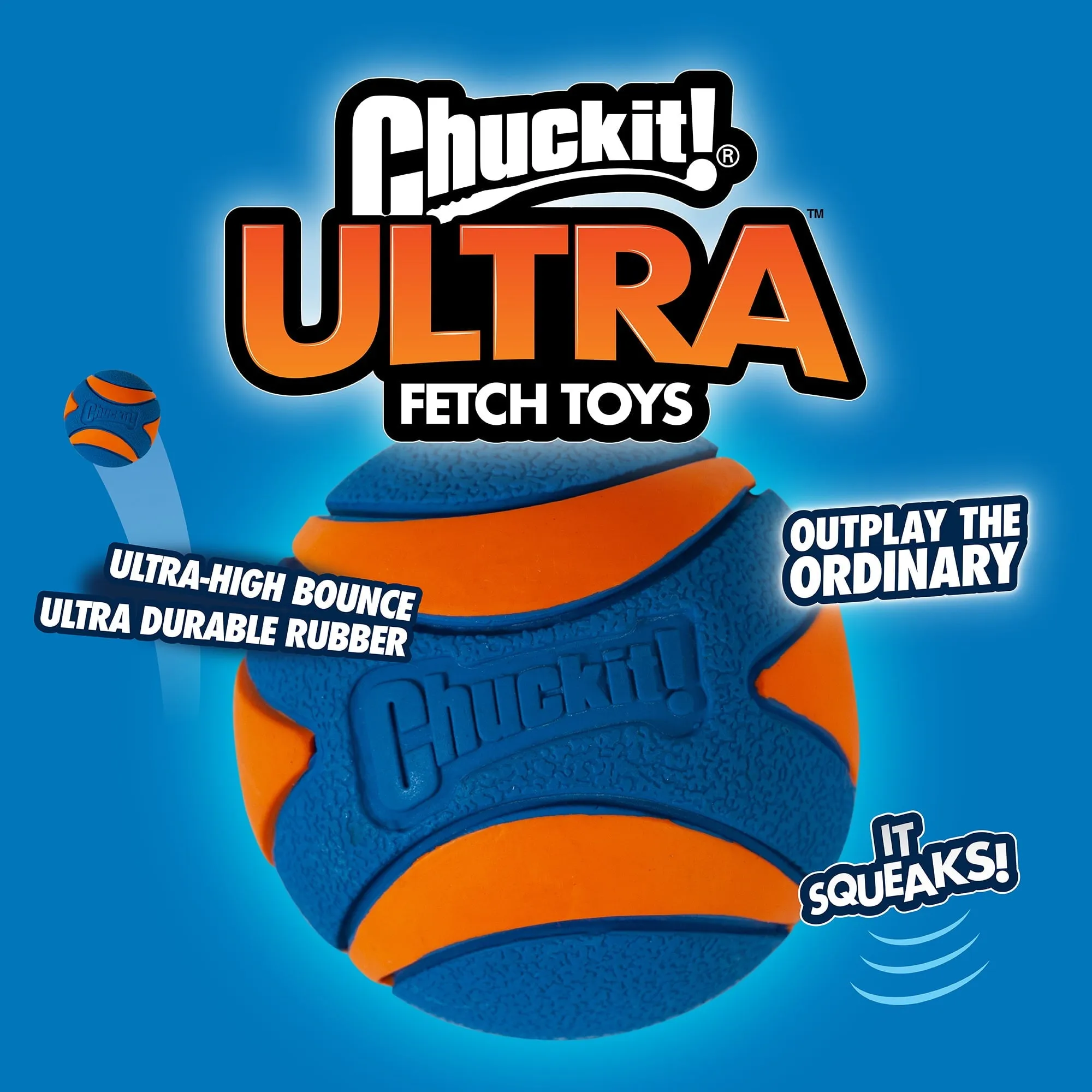 Ultra Squeaker Balls Dog Toy 2 Pack - Medium