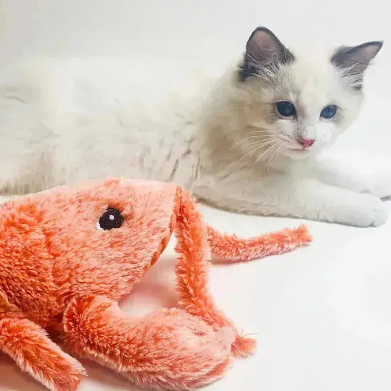 USB Rechargeable Floppy Lobster Interactive Cat Toy – Gravity Jumping Shrimp