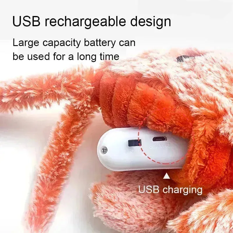 USB Rechargeable Floppy Lobster Interactive Cat Toy – Gravity Jumping Shrimp
