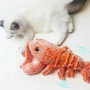 USB Rechargeable Floppy Lobster Interactive Cat Toy – Gravity Jumping Shrimp