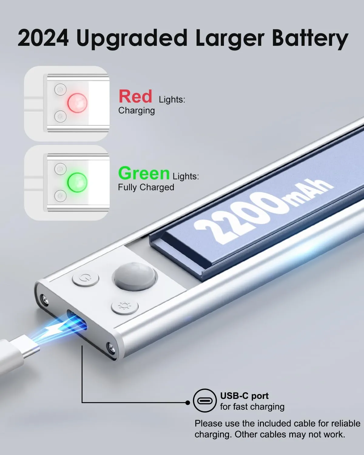 VerRon 5 Pack Under Cabinet Lighting Wireless, Battery Operated Motion Sensor Light Indoor with 3 Color Temps 68 LED, Upgraded 2200mAh Rechargeable Under Cabinet Lights Closet Lights for Kitchen, 10in