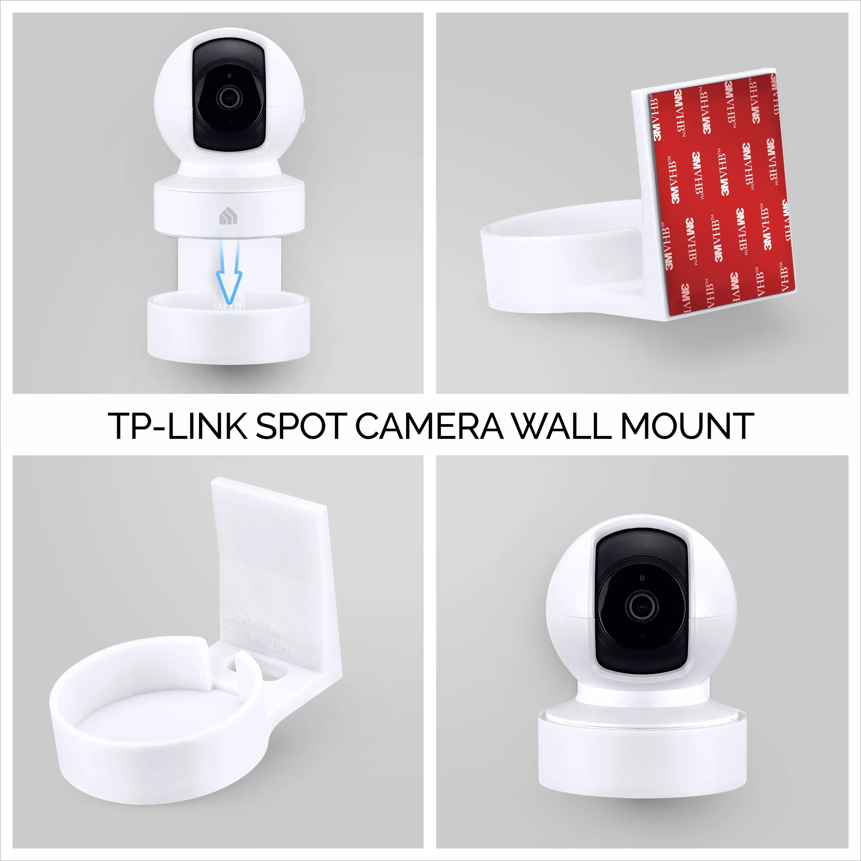 Wall Mount for Kasa EC70 Spot, Adhesive Holder for TP Link Spot Smart Security Camera, Installs in Minutes, No Mess Hanger Bracket
