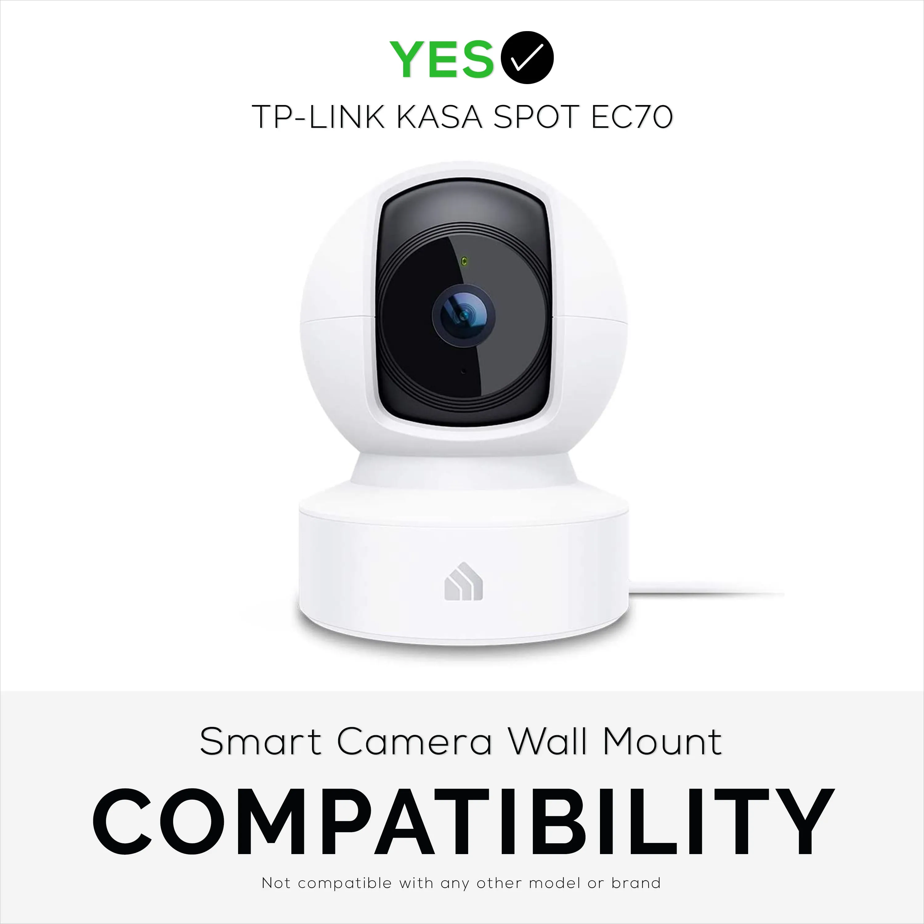 Wall Mount for Kasa EC70 Spot, Adhesive Holder for TP Link Spot Smart Security Camera, Installs in Minutes, No Mess Hanger Bracket